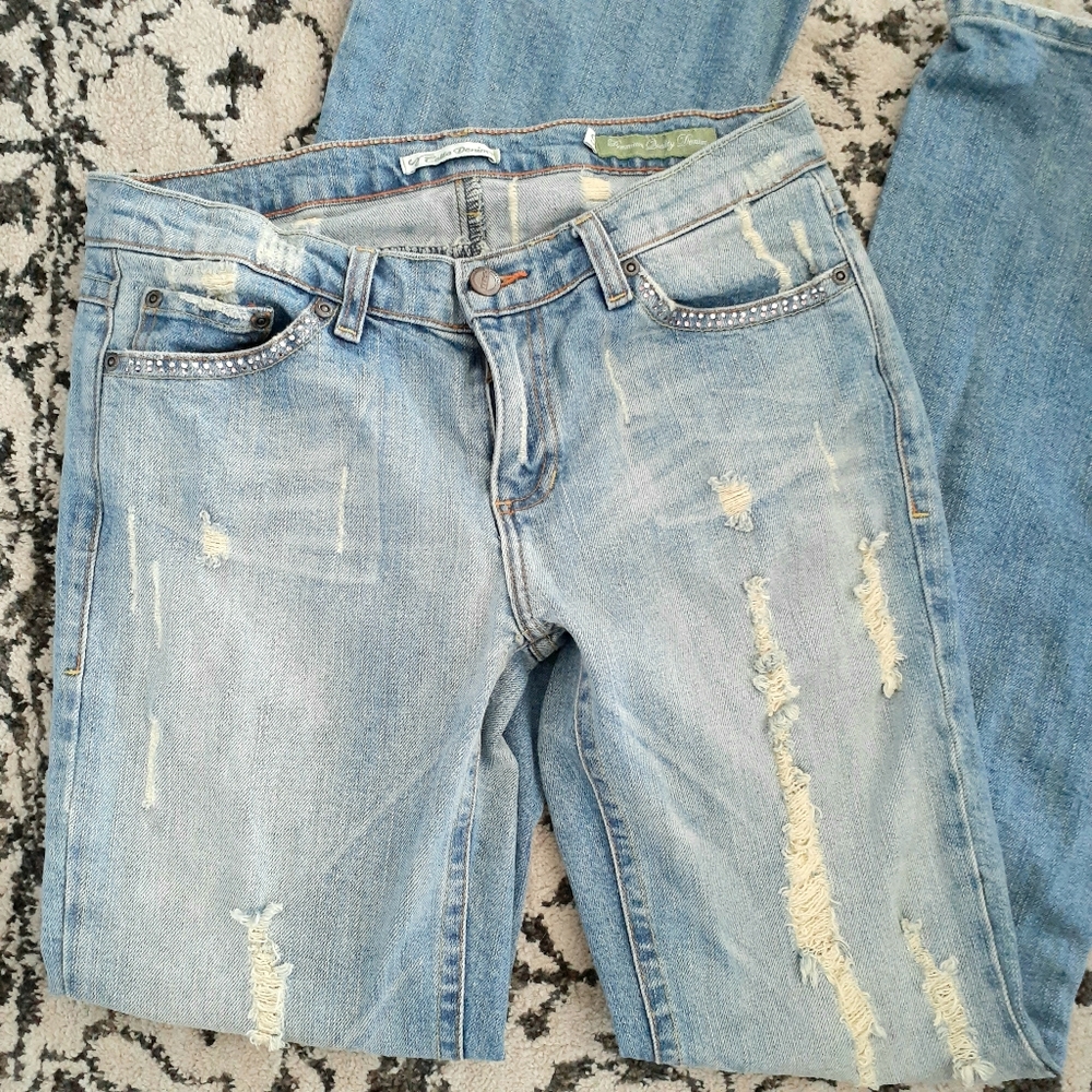Sz 9 Cello Denim flare/bootcut distressed Jeans